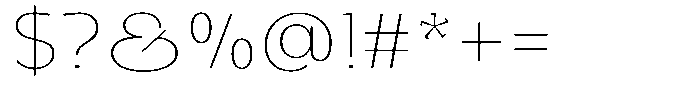 Honick Thin Font OTHER CHARS