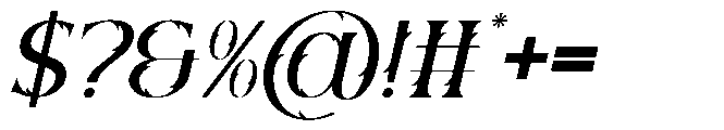 Hotra Slant Font OTHER CHARS