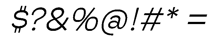 HossSharp LightItalic Font OTHER CHARS