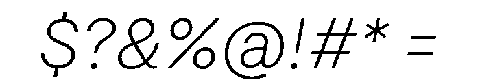HotSansVF ThinItalic Instance Font OTHER CHARS