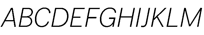 HotSansVF ThinItalic Instance Font UPPERCASE