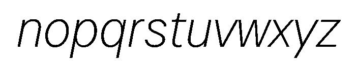 HotSansVF ThinItalic Instance Font LOWERCASE