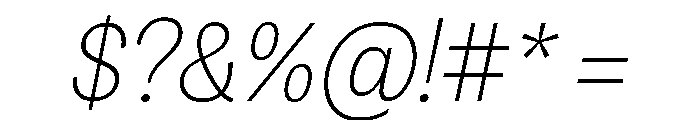Honesta Extra Light Italic Font OTHER CHARS