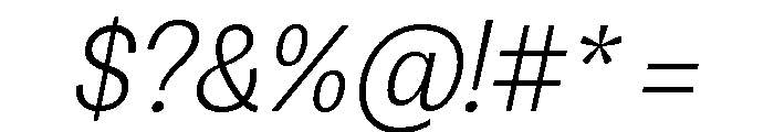 Honesta Light Italic Font OTHER CHARS