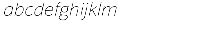 HT Sonus Thin Italic Font LOWERCASE
