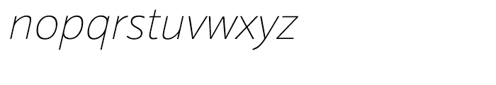 HT Sonus Thin Italic Font LOWERCASE