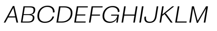 HT Arcadia Grotesk Expanded Expanded Light Italic Font UPPERCASE