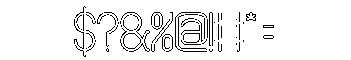 HUMANIZED MACHINE-Hollow Font OTHER CHARS