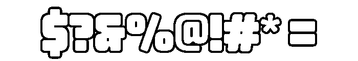 Huge Space Regular Font OTHER CHARS