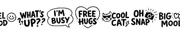 Huggie Type Stickers Font UPPERCASE