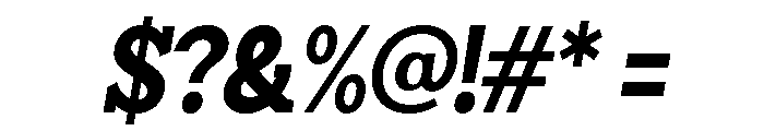 Humbles Black SemiCond Slant Font OTHER CHARS