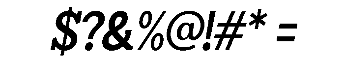 Humbles Bold SemiCond Slant Font OTHER CHARS
