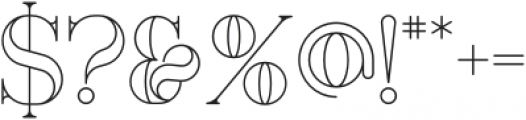 Huova Outline Regular otf (400) Font OTHER CHARS