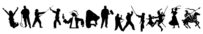 Human Silhouettes Free Eight Font OTHER CHARS