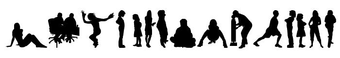 Human Silhouettes Free Four Font LOWERCASE