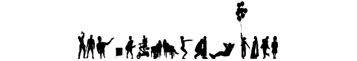 Human Silhouettes Free Three Font UPPERCASE