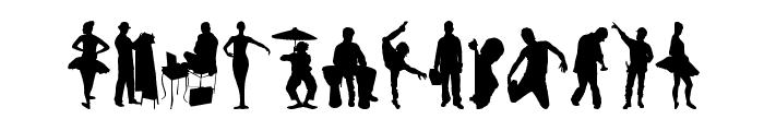 Human Silhouettes Free Two Font UPPERCASE