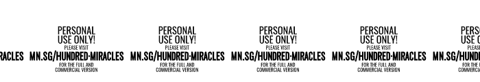 Hundred Miracles PERSONAL USE Plain Font OTHER CHARS