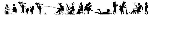 Human Silhouettes Three Font UPPERCASE