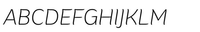 Hua Extralight Italic Font UPPERCASE