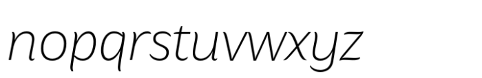 Hua Extralight Italic Font LOWERCASE