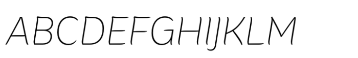Hua Thin Italic Font UPPERCASE