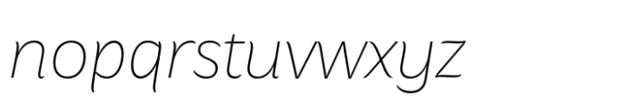 Hua Thin Italic Font LOWERCASE