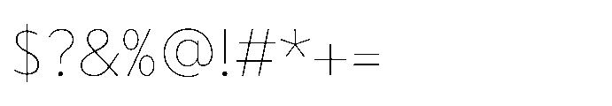 Hughman Thin Font OTHER CHARS
