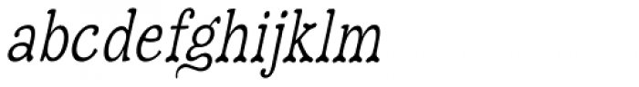 Hulbert Condense Oblique Font LOWERCASE