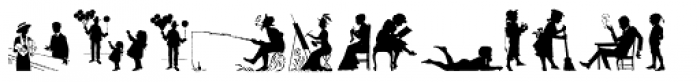 Human Silhouettes Three Font UPPERCASE