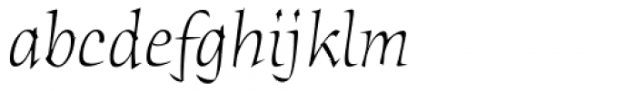 Humana Serif Light Italic Font LOWERCASE