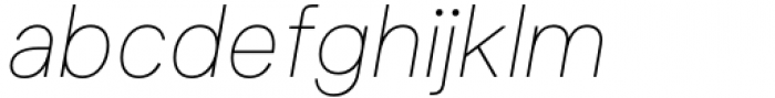 Humber Thin Italic Font LOWERCASE