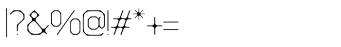 Hupla Thin Font OTHER CHARS