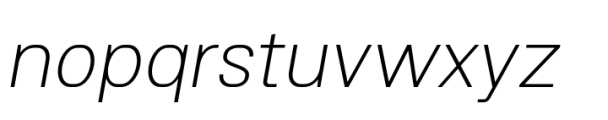 Hutton Extra Light Italic Font LOWERCASE