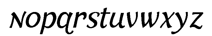HUGS Regular Italic Font LOWERCASE