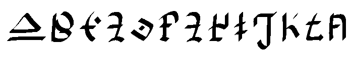 Hylian Alphabet Regular Font UPPERCASE