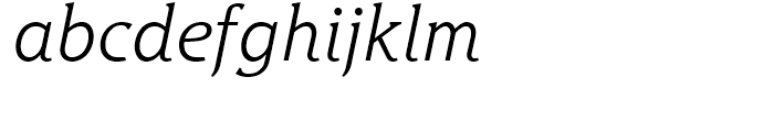 Hybrid Light Italic Font LOWERCASE