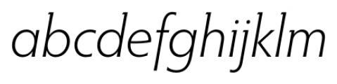Hypatia Sans Pro Light Italic Font LOWERCASE