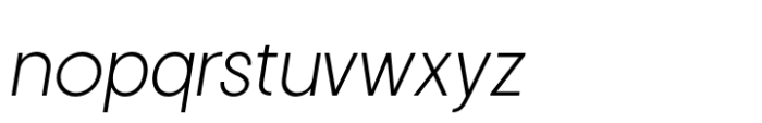Hygge Sans Light Oblique Font LOWERCASE