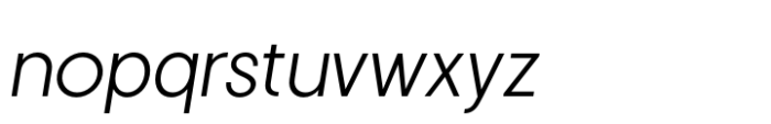 Hygge Sans Oblique Font LOWERCASE