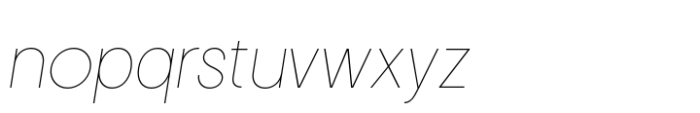 Hygge Sans Thin Oblique Font LOWERCASE