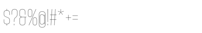 Hype 1000 XThin Font OTHER CHARS