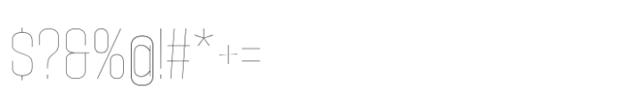 Hype 1100 Hairline Font OTHER CHARS