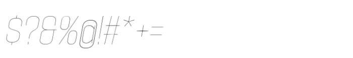 Hype 1200 Hairline Italic Font OTHER CHARS