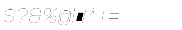 Hype 1600 Hairline Italic Font OTHER CHARS