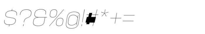 Hype 1600 XThin Italic Font OTHER CHARS