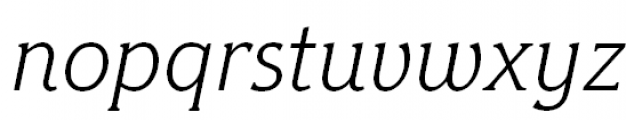 Hybrid Light Italic Font LOWERCASE