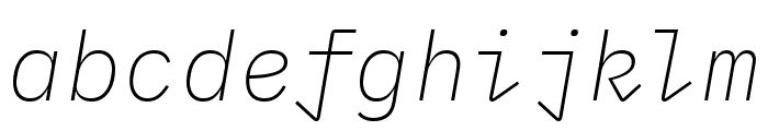 IBM Plex Mono ExtraLight Italic Font LOWERCASE
