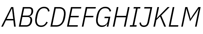 IBM Plex Sans Condensed Light Italic Font UPPERCASE