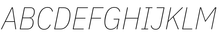 IBM Plex Sans Condensed Thin Italic Font UPPERCASE